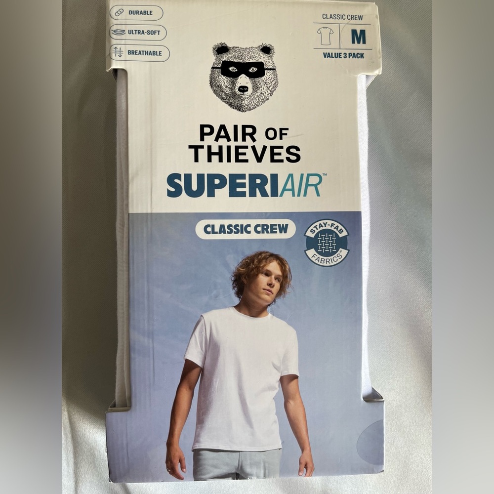 Pair of Thieves Men's 3pk SuperiAir Cotton Crew Neck Undershirt